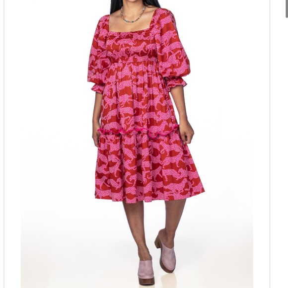 Crosby Jade Dress in “Jumping Jags” - maxi dress with smocked bodice - Picture 1 of 10